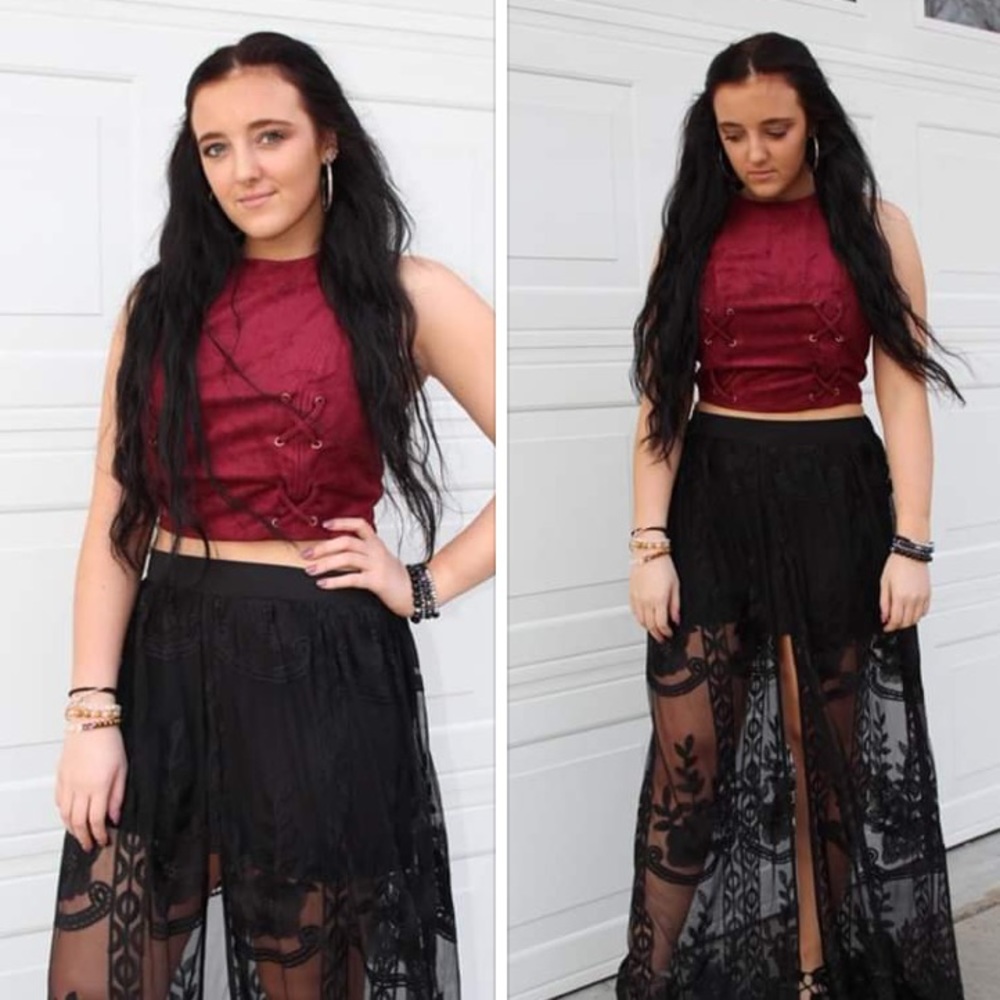 🆕 Black Lace Maxi Skirt